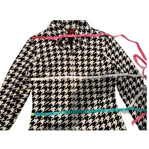 DEBBIE SHUCHAT ART-TO-WEAR HOUNDSTOOTH ZIP JACKET